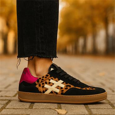 Another Trend Iconic II Gumsole Trainer - Black Leopard Pink